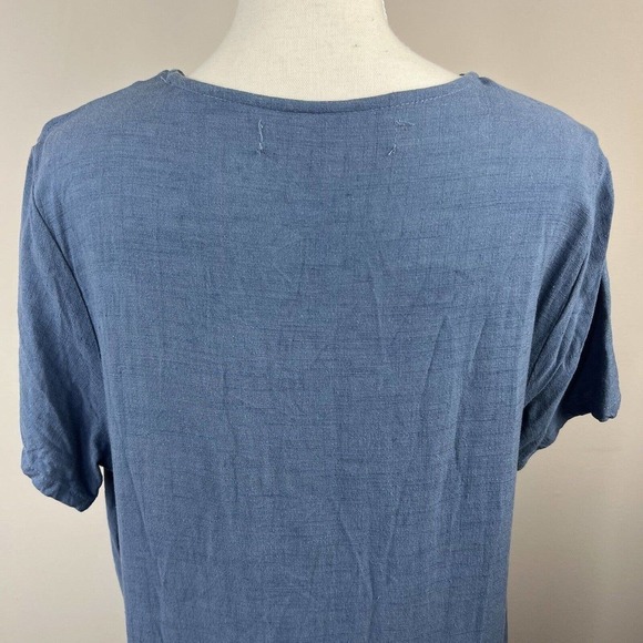 Sellse Blue Linen Oversized Maxi Dress Size S  M Lagenlook Pleated - Picture 9 of 14